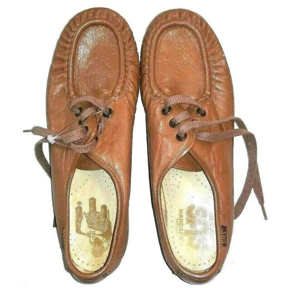 SAS Comfort Shoes 8.5N Arch Support cushioned Siesta Leather Mocha caramel USA